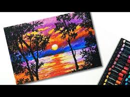 Oil Pastel Painting Of Scenery Step By Step Oil Pastel Drawing Youtube Oil Pastel Paintings Oil Pastel Drawings Oil Pastel Drawings Easy