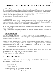 Play against friends, show off your tables, cues and compete in tournaments against millions of live players. 8 Ball Rules Bcbc Pool League Manualzz