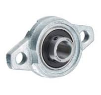 Flange Mount Bearing Units - Two-Bolt Diamond Flange, Silver Body,  Cylindrical Hole with Set Screw, KFL Series
