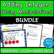 Adding Integers Using Manipulatives Number Lines Ppt And Guided Notes Bundle In 2020 Guided Notes Number Line Adding Integers