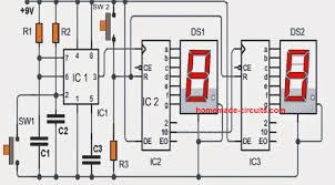 4017 ic is a cmos decade counter chip. 0 To 99 Digital Pulse Counter Circuit Homemade Circuit Projects