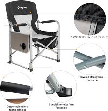 Oversized directors chair with cooler. Buy Kingcamp Folding Directors Chair Heavy Duty Camping Chair With Side Table Cooler Bag Supports 350 Lbs For Fishing Barbecue Picnic Any Other Outdoor And Indoor Activities Online In Taiwan B08np71t85