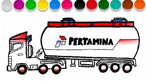 Hal ini disebabkan saat mewarnai anak anak akan melatih imajinasinya guna memilih warna yang sesuai dengan gambar yang akan diwarnai. Menggambar Dan Mewarnai Menggambar Mobil Truk Pertamina Mudah Untuk Anak Anak Facebook