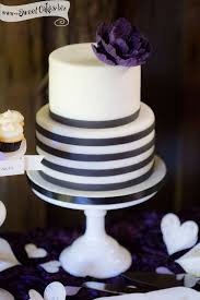 2 Tier Black And White Wedding Cakes Love Notes Wedding Cake 2 Tier Fondant Wedding Cake Center Of Love Notes Dessert Table With Black And White Fondant Striped Tier An White Birthday Cakes Birthday Cake For Women Simple Cake