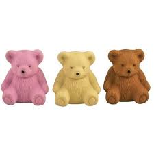 Teddy Bear Erasers With Sharpener Backpack Set Of 3