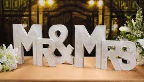 Shabby Silvered Mr Mrs Wedding Crafts Diy Wedding Letter Standee Design