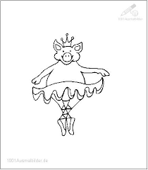 1001 Ausmalbilder Tiere Schwein Tanzende Schwein