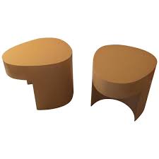 For Sale On 1stdibs Unusual Pair Of Cream Colored Side Tables Or Nightstands In The Manner Of Karl Springer Antique End Tables End Tables End Tables For Sale