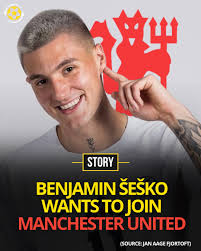 🚨 𝗕𝗥𝗘𝗔𝗞𝗜𝗡𝗚: Benjamin Šeško wants to join Manchester United.  (Source: Jan Aage Fjortoft)