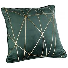 I colori luminosi creano una bella atmosfera.i decori uniscono lo stile moderno del cuscino con un'anima tradizionale. Casa Collection Cuscino Arredo In Velluto Serie Luxe Verde E Oro 45 X 45 Cm Eprice