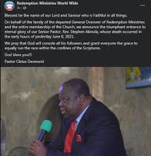 He was born in the northern part of ghana, in a pastor akinola left dclm in january 1987 and started his own ministry, the redemption ministries. Js9jvdvcva3plm