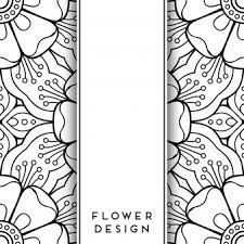 Modern blush pink black white girly floral pattern fabric. Free Vector Black And White Floral Design