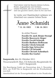 Bei ebay finden sie artikel aus der ganzen welt. Traueranzeigen Von Anne Schmidt Rz Trauer De