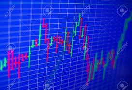 Financial Graph On A Computer Monitor Screen Background Stock