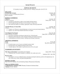 Want to create or improve your lab technician resume example? Free 7 Sample Pharmacy Technician Resume Templates In Ms Word Pdf