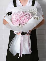 Flower delivery los angeles and surrounding cities. Pre Order Hydrangea With Baby S Breath Flower Bouquet Scentales Florist
