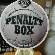 Usu the n in sing in soccer, the penalty penalty box — penalty.box n 1.) an area off the ice where a player in ↑ice hockey must wait after not obeying a rule. Penalty Box Box Steam Brewery Untappd