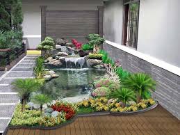 Desain Taman Minimalis Jepang Depan Rumah Patio Kolam Ikan Desain Eksterior