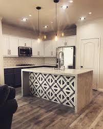 What A Fun Unique Idea To Put The Patterned Cement Tile On The Kitchen Island Home Kitchens Kitchen Remodel Kitchen Design