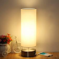 Related:table lamp with usb port usb bedside table lamp usb table lamp touch. Usb Table Lamp Boncoo Touch Control Bedside Nightstand Lamp Quick Usb Charging Port 3 Level Brightness Dimmable Modern Ambient Light With Round Lampshade For Bedroom Living Room 6w Led Bulb Included