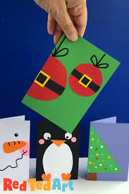Making christmas cards for friends and family is a great excuse to sit down with your children for a good long crafty session! Super Simple Bauble Christmas Card Design Red Ted Art Make Crafting With Kids Easy Fun Christmas Cards Handmade Kids Christmas Cards Kids Christmas Card Design