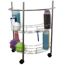Trademark commerce lavish home pedestal organizer â€ compact under the sink rack with 2 storage shelves and towel holder, standard, chrome. Pedestal Sink Storage Cabinet Target