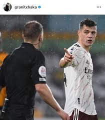 Granit xhaka fm21 reviews and screenshots with his fm2021 attributes, current ability, potential. Fuming Arsenal Star Granit Xhaka Deletes Instagram Post Pointing At Referee Craig Pawson After Controversial Luiz Red