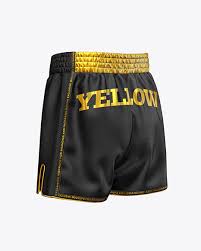 Download Shorts Mockup Back Half Side View In Apparel Mockups On Yellow Images Object Mockups