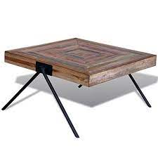 handmade reclaimed teak wood coffee side accent end table living room furniture decor teak tasarim ev dekorasyonu