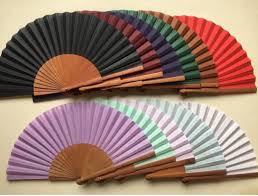 COLORED PEAR WOOD Hand Held Fan