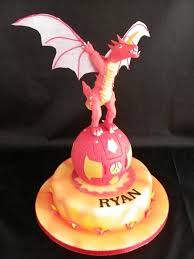 Have your base cake square then do a big bakugan on top (half of a ball cake), his picture has the bakugan popped up (a dragon) so you have to make wings, face, details. Bakugan Cake By Kazmick Cakesdecor