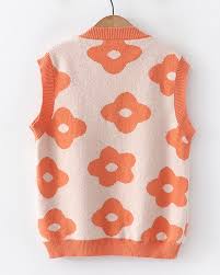 Add to favorites quick view. 2021 Floral Print Jacquard Sweater Vest Orange S In Sweater Vest Online Store Best For Sale Emmiol Com