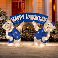 Lighted Happy Hanukkah Bears Chanukah Decor Hannukah Decorations Happy Hanukkah
