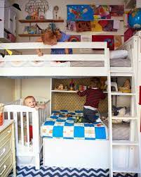 Geography is certainly a theme in trendy kids' rooms, and offers just the right amount of adventure for any young explorer. A Cup Of Jo Brooklyn Apartment Tour Kids Shared Bedroom Kids Bedroom Small Shared Bedroom