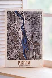 Wooden Wall Map Art Decor Portland City Map 3d Christmas Wanderlust Gift Street Map Industrial Home Bedroom Decor Travel Gi Street Map Art Map Wall Art Map Art