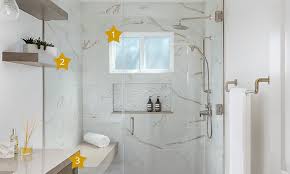 Some of the best small bathroom ideas are all about creating space for storage, including your soaps and bottles. Small Bathroom Remodeling Ideas Sea Pointe Construction