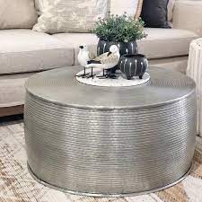 Add style to your home, with pieces that add to your decor while providing hidden storage. Silver Aluminium Drum Coffee Table Humble Home