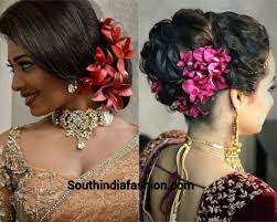 Indian Wedding Bun Hairstyle With Flowers And Gajra Bun Hairstyles Indian Bun Hairstyles Wedding Bun Hairstyles