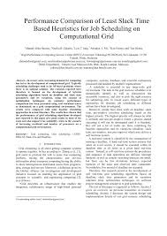 Catalog of crew management crewing companies. Pdf Performance Comparison Of Least Slack Time Based Heuristics For Job Scheduling On Computational Grid
