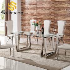 The top countries of suppliers are india. China Modern Stainless Steel Frame Glass Dining Table Set With Chairs China Dining Table Set Metal Dining Table