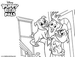 Coloring page with a dog that climbed a kennel. Arf Puppy Dog Pals Drone Fest