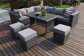 9 Seat L Shaped Rattan Dining Set Garden Furniture Deals In Belfast
