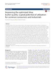 Pdf Improving The Optimized Shea Butter Quality A Great Potential Of Utilization For Common Consumers And Industrials