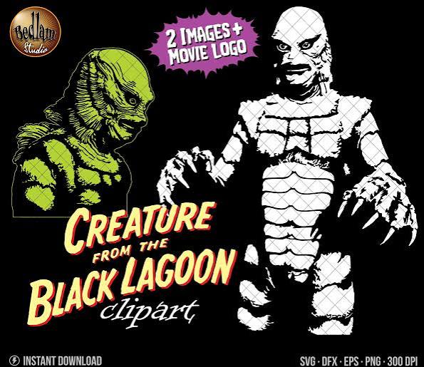 Creature From the Black Lagoon Clipart, Movie Monster Clipart for Cutting  Machines, SVG, Halloween Clipart Cut Files - Etsy