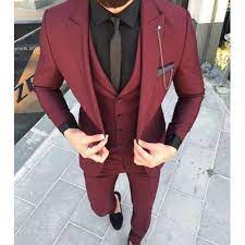 Confused about what to wear to a wedding? Men Suits Maroon 3 Piece Formal Fashion Slim Fit Elegant Wedding Suit Party Wear Dinner Bespoke For Men In 2021 Dress Suits For Men Designer Suits For Men Fashion Suits For Men