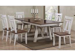 Walker edison 4 person modern farmhouse wood small dining tabledining room kitchen table set dining 4 chairs set white/grey48 inch 3.9 out of 5 stars 103 $313.62 $ 313. Bernards Winslow 7 Piece Two Tone Refectory Table Set Royal Furniture Dining 7 Or More Piece Sets