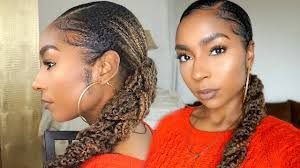 How To Sleek Braided Ponytail Tutorial Short To Long Natural Hair Prot Sleek Braided Ponytail Natural Hair Styles Braided Ponytail