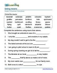 Using Nouns Grade 3 2nd 4th Grade Worksheet Nouns Worksheet Nouns Grammar Worksheets