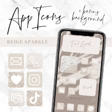 Beige Glitter App Icons Neutral Cream Apps Ios 14 Free Background By itself, beige wall décor brings a very calming atmosphere to a room. beige sparkle iphone app icons
