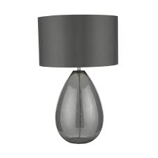 Shop the top 25 most popular 1 at the best prices! Dar Lighting Rain Smoked Glass Table Lamp With Grey Shade Rai4239 Lighting From The Home Lighting Centre Uk